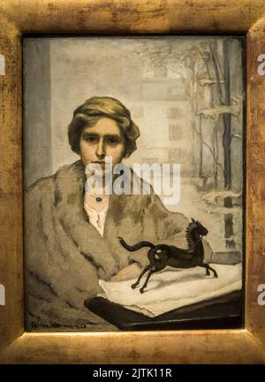 Ritratto di Natalie Barney di Romaine Brooks, Carnavalet Museum, un museo dedicato alla storia della città, situato nel quartiere Marais, Parigi, Foto Stock