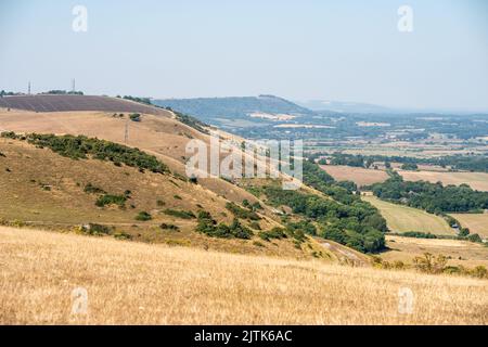 Brighton, 12th 2022 agosto: La scarpata piena, come si vede dalla Devil's Dyke vicino a Brighton Foto Stock