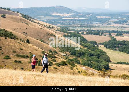 Brighton, 12th 2022 agosto: La scarpata piena, come si vede dalla Devil's Dyke vicino a Brighton Foto Stock
