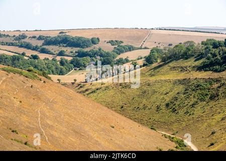 Brighton, 12th 2022 agosto: La scarpata piena, come si vede dalla Devil's Dyke vicino a Brighton Foto Stock