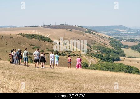 Brighton, 12th 2022 agosto: La scarpata piena, come si vede dalla Devil's Dyke vicino a Brighton Foto Stock