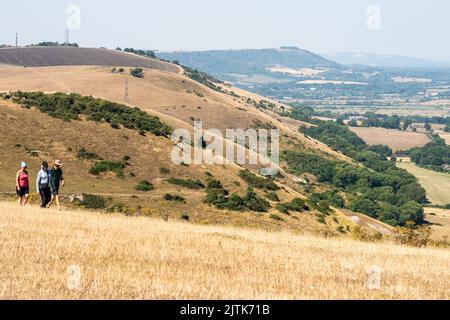 Brighton, 12th 2022 agosto: La scarpata piena, come si vede dalla Devil's Dyke vicino a Brighton Foto Stock