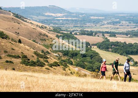 Brighton, 12th 2022 agosto: La scarpata piena, come si vede dalla Devil's Dyke vicino a Brighton Foto Stock