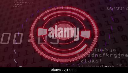 Immagine della scansione Scope con elaborazione dati e codice qr Foto Stock