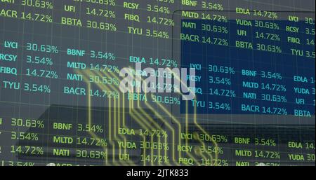 Immagine dell'elaborazione dei dati tramite codifica binaria Foto Stock