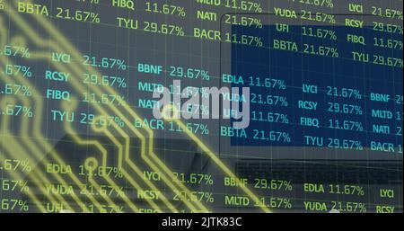 Immagine dell'elaborazione dei dati tramite codifica binaria Foto Stock