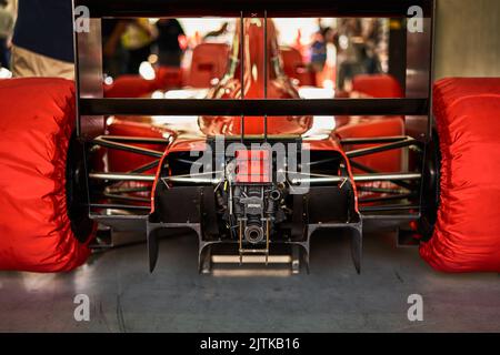 Dettaglio Ferrari 643 F1 anno 1991 driver Alain Prost Mostra Minardi giorno 2022 circuito Imola Foto Stock