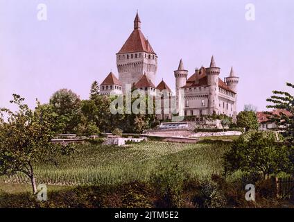 Vufflens-le-Château, Morges, Vaud, Svizzera 1890. Foto Stock