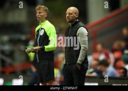 Ben Garner manager di Charlton Athletic durante la partita del Trofeo EFL tra Charlton Athletic e Gillingham a The Valley, Londra, mercoledì 31st agosto 2022. (Credit: Tom West | MI News) Credit: MI News & Sport /Alamy Live News Foto Stock