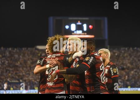 Buenos Aires, Argentina. 31st ago, 2022. Partita tra Flamengo x Velez Sarsfield valida per la semifinale della Copa Libertadores 2022 disputata allo stadio Amalfitani di Buenos Aires, Argentina, il 31 agosto 2022. Credit: Gabriel Sotelo/FotoArena/Alamy Live News Foto Stock