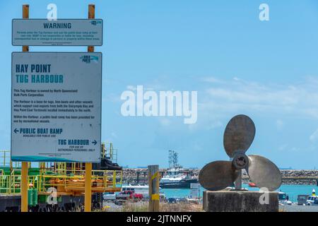 Due terminali di carbone presso il porto, Hay Point Coal Terminal (HPCT) e Dalrymple Bay Coal Terminal (DBCT), che servono miniere di carbone nel Queensland centrale Foto Stock