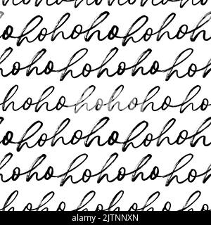 Modello senza cuciture con frase ho ho ho ho. Illustrazione Vettoriale