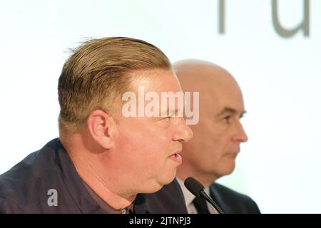 Londra, Regno Unito. 31st agosto, 2022. Il RMT e altri sindacati del settore dei trasporti hanno ospitato un raduno dei trasporti di Save London alla Congress House, per insufficienza di finanziamenti pubblici, che ha portato a tagli ai posti di lavoro e tariffe più elevate. Credit: Undicesima ora di Fotografia/Alamy Live News Foto Stock