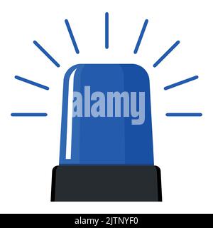 Una serie di luci lampeggianti di polizia, vettore. Sirene rosse e blu dell'ambulanza. Badge di emergenza Illustrazione Vettoriale