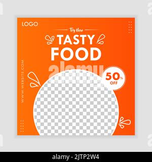 Food Social Media Post Promo Offerta Template Ristorante Cafe Business Poster Illustrazione Vettoriale