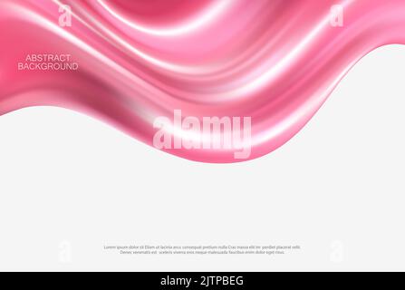 Astratto vettore volando onde in seta o tessuto satinato isolato su sfondo bianco.Design modello Illustrazione Vettoriale