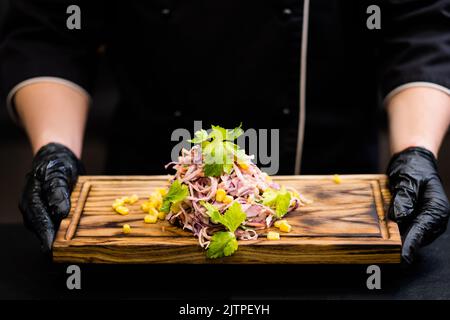 ristorante menu vegetariano insalata di cavolo coleslaw Foto Stock