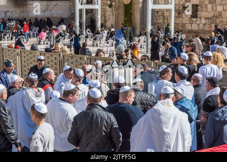 Berg Sion und Klagemauer a Gerusalemme Israele Foto Stock