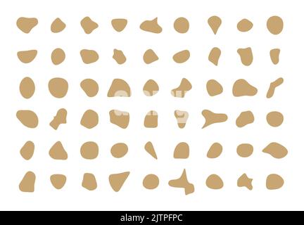 Set di elementi grafici astratti moderni. Set di liquidi. Forme geometriche piatte oro in stile memphis. Banner design, invito, volantino per feste, ecc. Illustrazione Vettoriale
