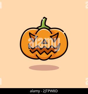 Un'illustrazione di una zucca galleggianti di Halloween Illustrazione Vettoriale