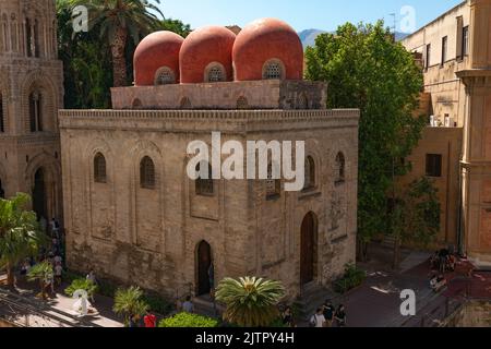 Chiesa di San Cataldo parte di un sito patrimonio dell'umanità dell'UNESCO a Palermo, Sicilia, Italia Foto Stock