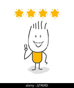 Le cifre dell'avambraccio forniscono una valutazione e un feedback sulla revisione. Recensioni dei clienti, feedback, cinque stelle che piovano. Valutazione. Illustrazione Vettoriale