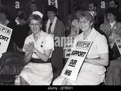 Protesta contro i tagli al Retford Hospital, Nottingham UK 1988 Foto Stock