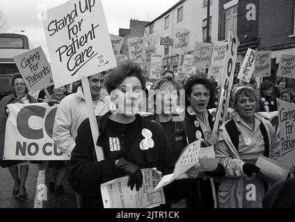 Protesta contro i tagli al Retford Hospital, Nottingham UK 1988 Foto Stock