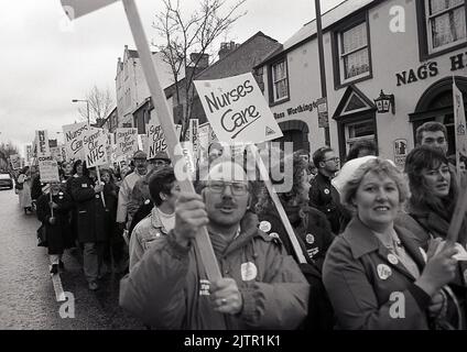 Protesta contro i tagli al Retford Hospital, Nottingham UK 1988 Foto Stock