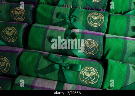 Coperte con marchio Wimbledon Foto Stock