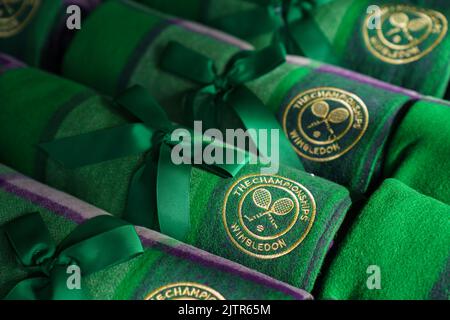 Coperte con marchio Wimbledon Foto Stock