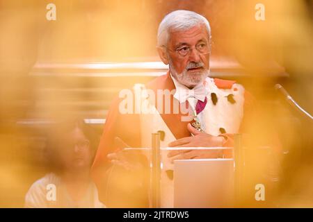 Il primo procuratore generale Andre Henkes ha pronunciato un discorso all'apertura del nuovo anno giudiziario della Corte di cassazione (alta Corte - Hof Van Cassatie - Cour de Cassation), a Bruxelles, giovedì 01 settembre 2022. FOTO DI BELGA LAURIE DIEFFEMBACQ Foto Stock