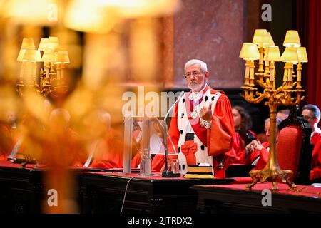 Il primo procuratore generale Andre Henkes ha pronunciato un discorso all'apertura del nuovo anno giudiziario della Corte di cassazione (alta Corte - Hof Van Cassatie - Cour de Cassation), a Bruxelles, giovedì 01 settembre 2022. FOTO DI BELGA LAURIE DIEFFEMBACQ Foto Stock