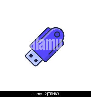 icona della penna, chiavetta usb bianca Illustrazione Vettoriale