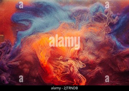 fumo sfondo misterioso aura arancio blu foschia Foto Stock