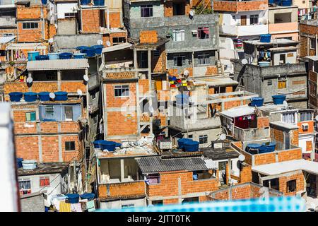 vista dalla cima della collina di cantagalo a ipanema a rio de janeiro. Foto Stock