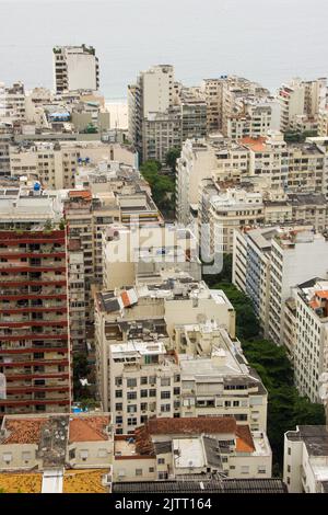 Veduta aerea del quartiere copacabana a Rio de Janeiro, Brasile. Foto Stock