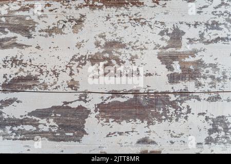 Rovere dipinto di bianco vintage, graffiato, invecchiato e la vernice si stacca dal legno. Texture e sfondo di alta qualità per i tuoi progetti e il tuo lavoro creativo Foto Stock