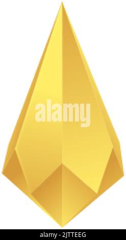 Albero di Natale dorato stilizzato. Abete astratto Origami in lamina d'oro. Illustrazione Vettoriale