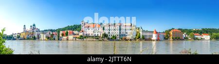 Vista su Passau, Baviera, Germania Foto Stock