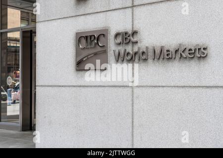New York City, USA - 22 agosto 2022: CIBC World Markets Office Building su Madison Ave. A New York City Foto Stock