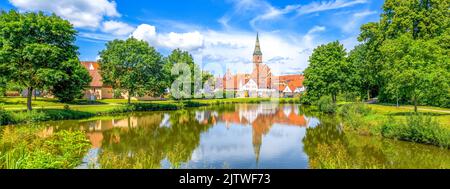 Mura storiche della città di Wolframs Eschenbach, Baviera, Germania Foto Stock