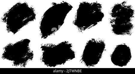 Forme vettoriali in grassetto, insieme di tratti di pennello. Illustrazione Vettoriale