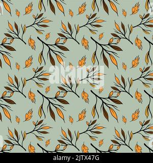 rami autunnali con foglie illustratore e vettore Illustrazione Vettoriale