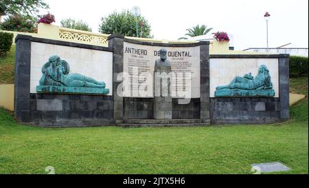 Monumento a Antero de Quental, Ponta Delgada, Sao Miguel, Azzorre, Portogallo Foto Stock