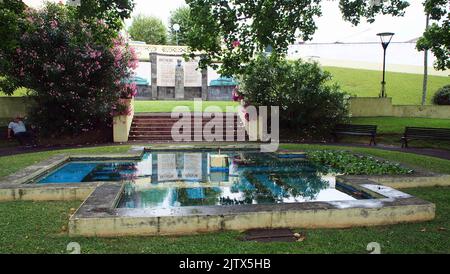 Antero de Quental Garden, che prende il nome dal famoso poeta, filosofo e scrittore portoghese, nativo della città, Ponta Delgada, Sao Miguel, Azzorre, Portogallo Foto Stock