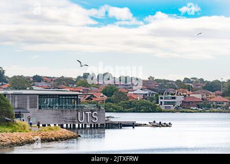 UTS Haberfield Rowing Club nel sobborgo di Sydney di Haberfield è gestito dal sindacato studentesco della University of Technology di Sydney, Australia Foto Stock