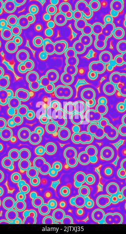 Struttura blu magenta composta da cerchi deformati Foto Stock