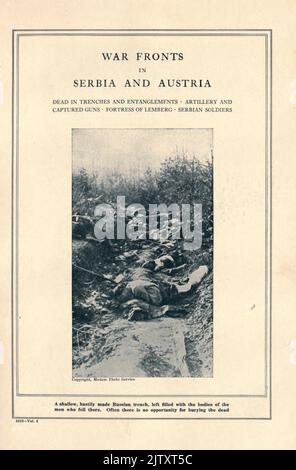 Una trincea poco profonda e frettolosa, lasciata piena di corpi degli uomini che vi caddero. Dal libro la storia della grande guerra; i documenti storici completi degli eventi fino ad oggi DIPLOMATICI E DI STATO di Reynolds, Francis Joseph, 1867-1937; Churchill, Allen Leon; Miller, Francis Trevelyan, 1877-1959; Wood, Leonard, 1860-1927; Knight, Austin Melvin, 1854-1927; Palmer, Frederick, 1873-1958; Simonds, Frank Herbert, 1878-; Ruhl, Arthur Brown, 1876 - pubblicato nel 1920 Foto Stock