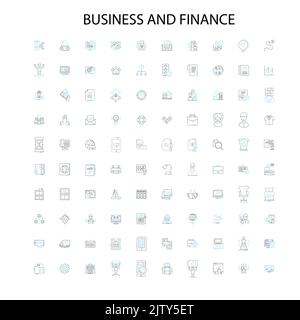 business and finance concept icons, insegne, simboli di contorno, concept linear illustration line collection Illustrazione Vettoriale